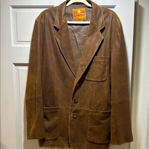 The Territory Ahead Brown Leather Jacket/blazer men’s Large